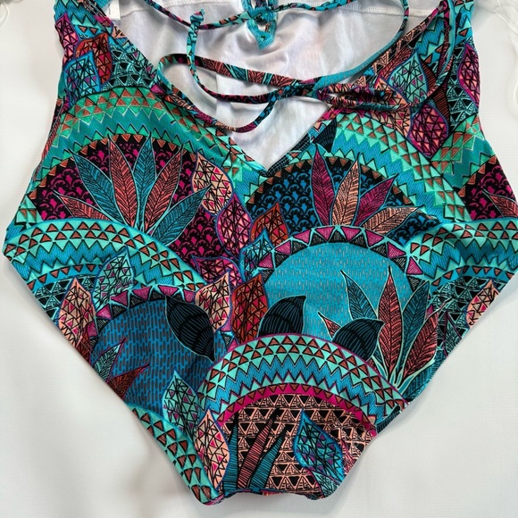 NEW Jantzen Vibrant Teal and Red One Piece Swimsuit. Size XL new with tags. - Picture 5 of 9